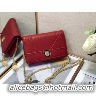 Discount Brand DIORAMA CALFSKIN CLUTCH M49P red