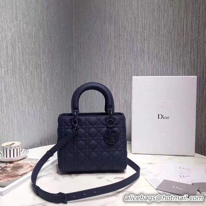 Famous Faux Dior LADY DIOR CALFSKIN BAG M0575 Dark Blue