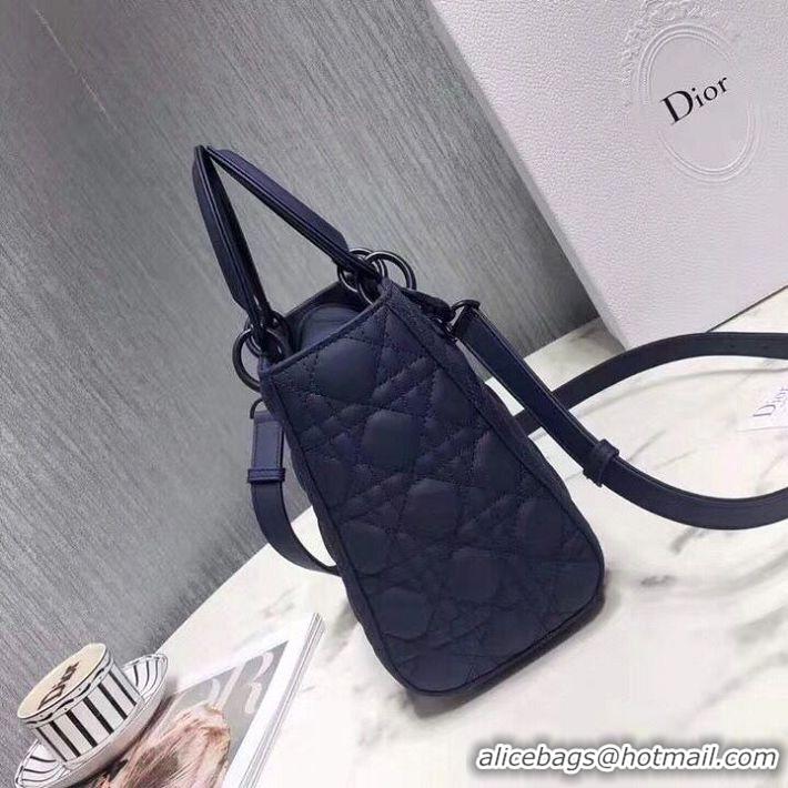 Famous Faux Dior LADY DIOR CALFSKIN BAG M0575 Dark Blue