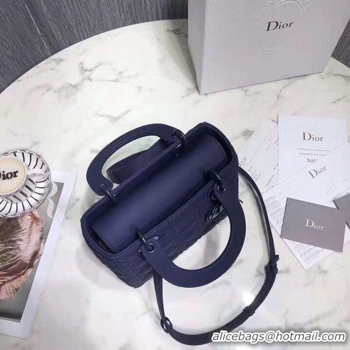 Famous Faux Dior LADY DIOR CALFSKIN BAG M0575 Dark Blue