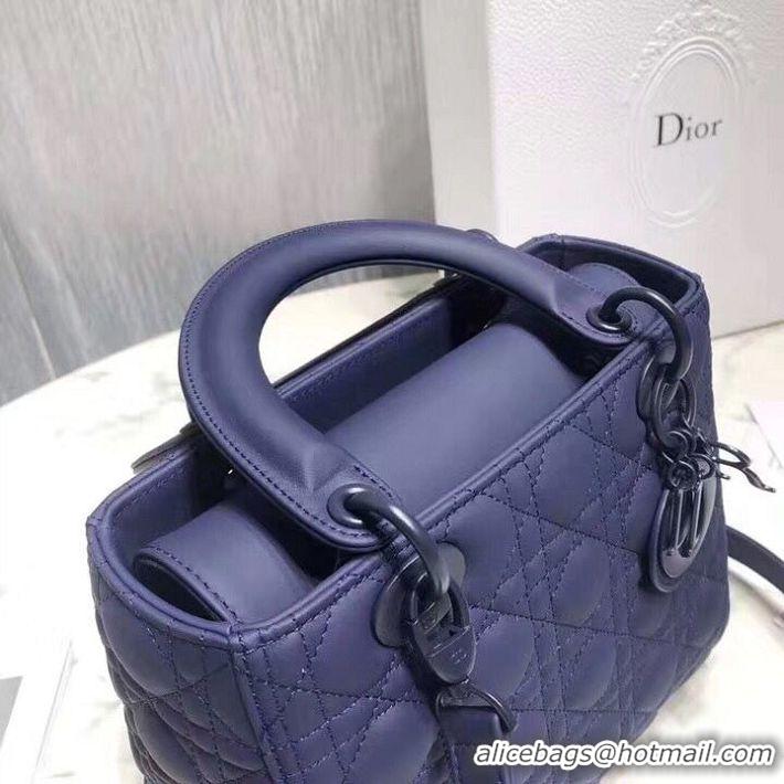 Famous Faux Dior LADY DIOR CALFSKIN BAG M0575 Dark Blue