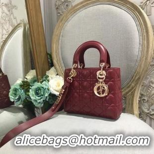 Good Product Dior LADY DIOR CALFSKIN BAG CD3891 Burgundy