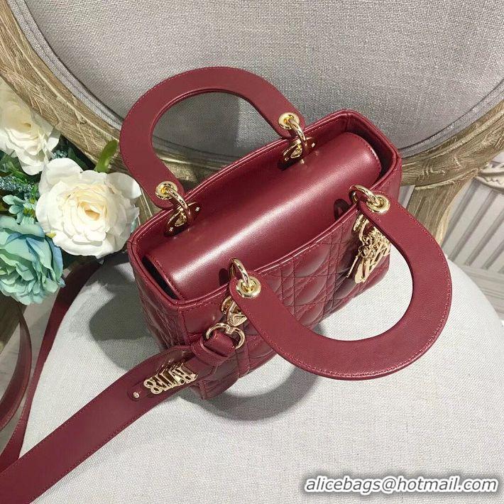 Good Product Dior LADY DIOR CALFSKIN BAG CD3891 Burgundy