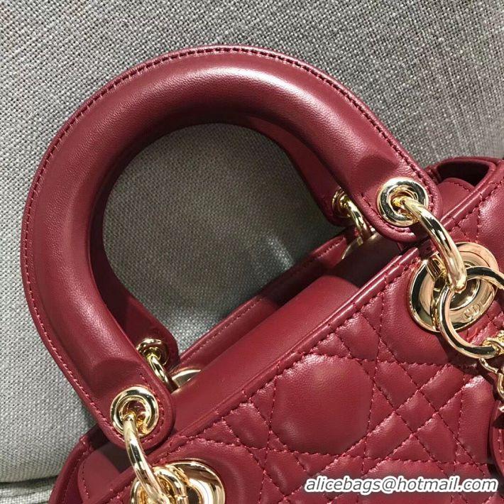 Good Product Dior LADY DIOR CALFSKIN BAG CD3891 Burgundy