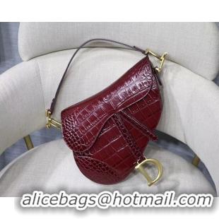 Buy Fashionable Dior SADDLE SOFT CALFSKIN BAG C9045 Burgundy