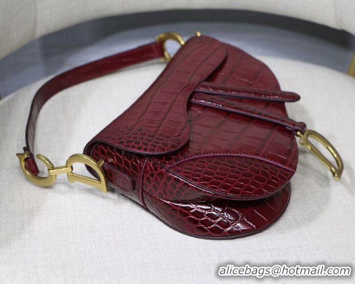 Buy Fashionable Dior SADDLE SOFT CALFSKIN BAG C9045 Burgundy