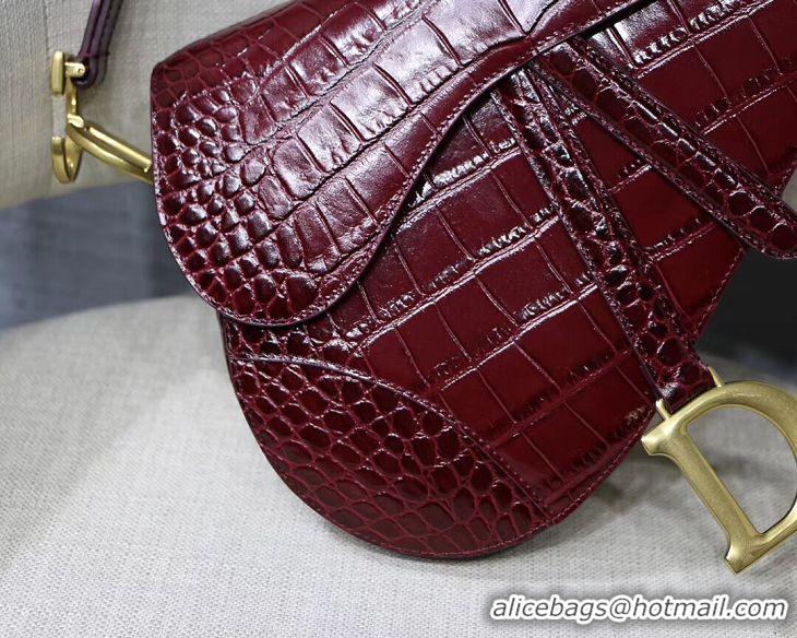 Buy Fashionable Dior SADDLE SOFT CALFSKIN BAG C9045 Burgundy