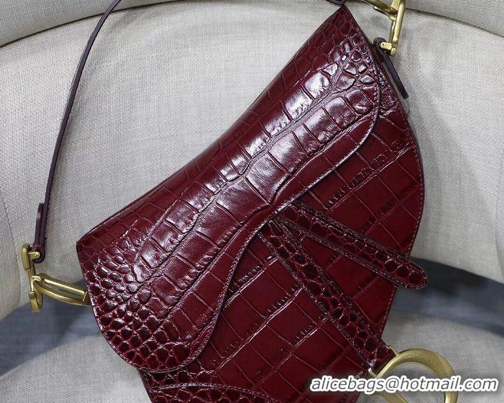 Buy Fashionable Dior SADDLE SOFT CALFSKIN BAG C9045 Burgundy