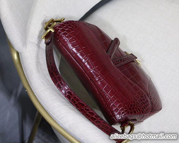 Buy Fashionable Dior SADDLE SOFT CALFSKIN BAG C9045 Burgundy