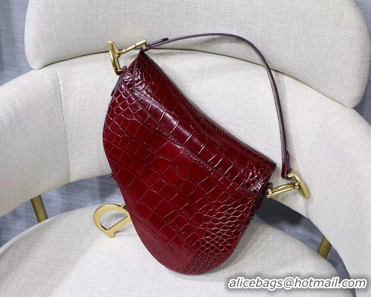 Buy Fashionable Dior SADDLE SOFT CALFSKIN BAG C9045 Burgundy