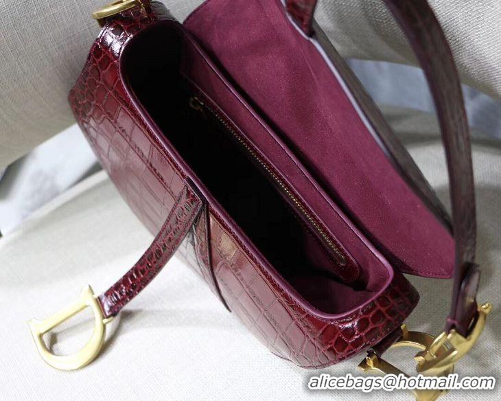 Buy Fashionable Dior SADDLE SOFT CALFSKIN BAG C9045 Burgundy