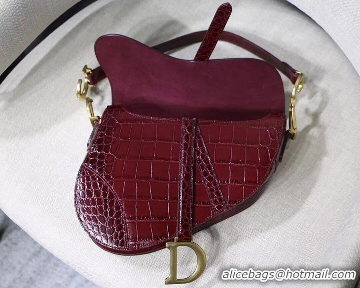 Buy Fashionable Dior SADDLE SOFT CALFSKIN BAG C9045 Burgundy