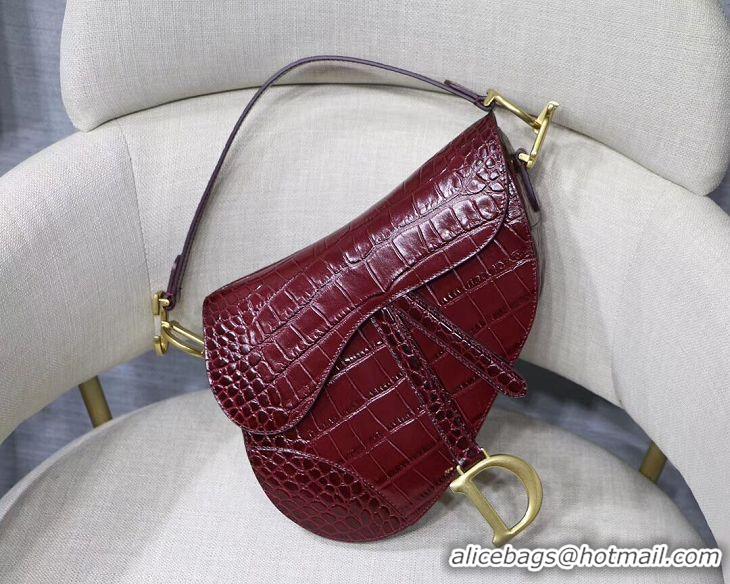 Buy Fashionable Dior SADDLE SOFT CALFSKIN BAG C9045 Burgundy