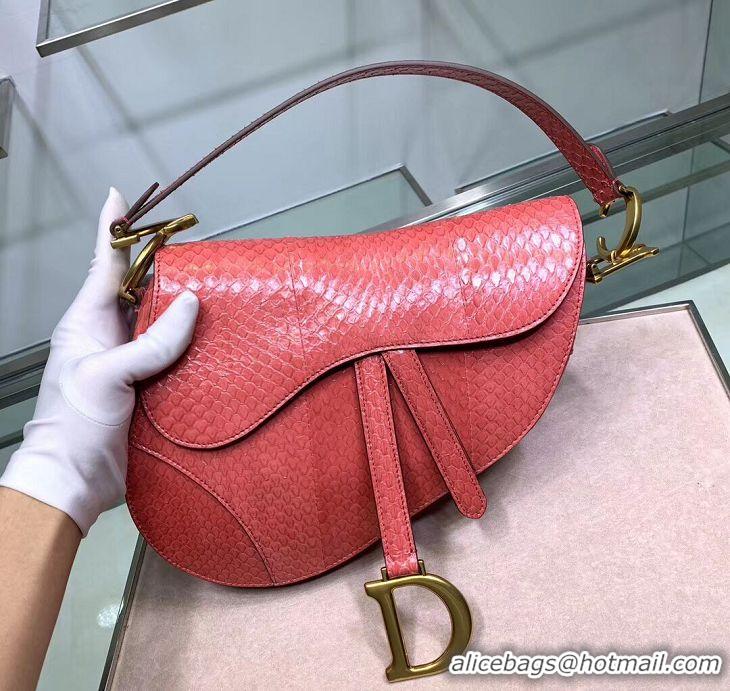 Chic Reproduction Dior SADDLE Snake skin tote C9046 pink