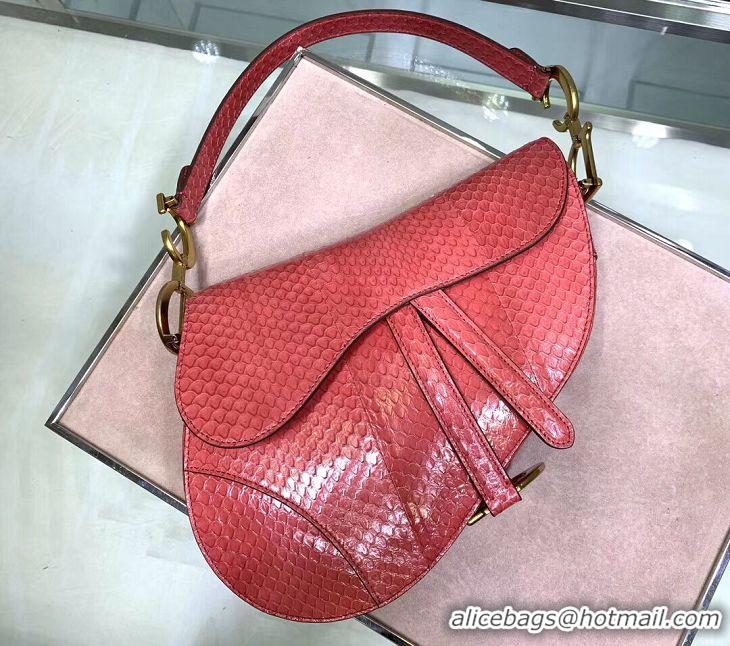 Chic Reproduction Dior SADDLE Snake skin tote C9046 pink