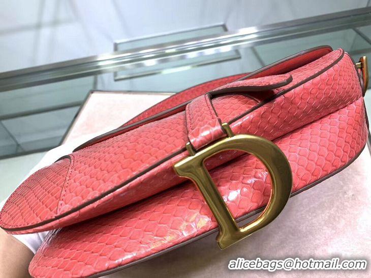 Chic Reproduction Dior SADDLE Snake skin tote C9046 pink