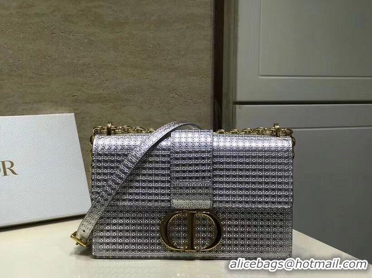 Shop Duplicate Dior 30 MONTAIGNE SMOOTH CALFSKIN FLAP BAG C9230 silvery