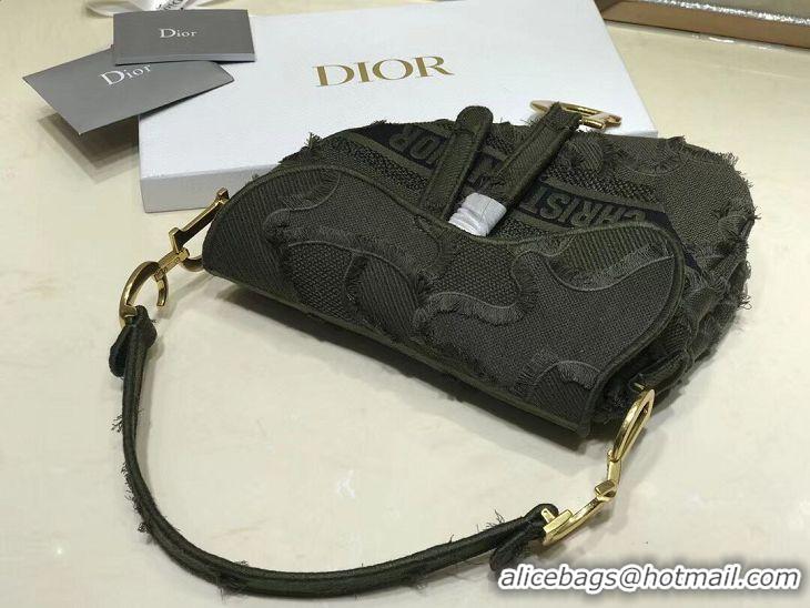 Chic Reproduction DIOR GREEN SADDLE CAMOUFLAGE POUCH M0446C