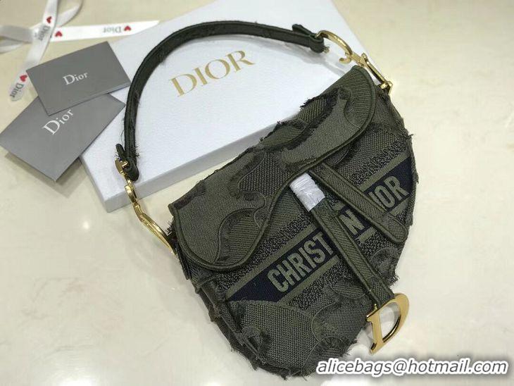 Chic Reproduction DIOR GREEN SADDLE CAMOUFLAGE POUCH M0446C