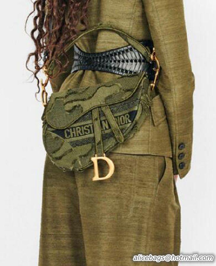 Chic Reproduction DIOR GREEN SADDLE CAMOUFLAGE POUCH M0446C