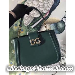 Crafted Cheap Dolce & Gabbana Origianl Leather Bag 4918 Blackish green