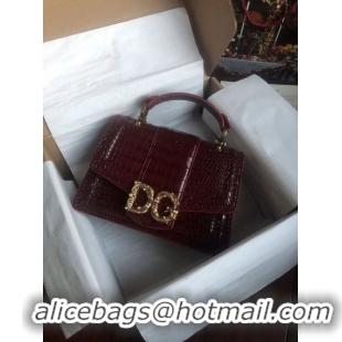 Discount Dolce & Gabbana Origianl Crocodile Leather Bag 4916E Burgundy