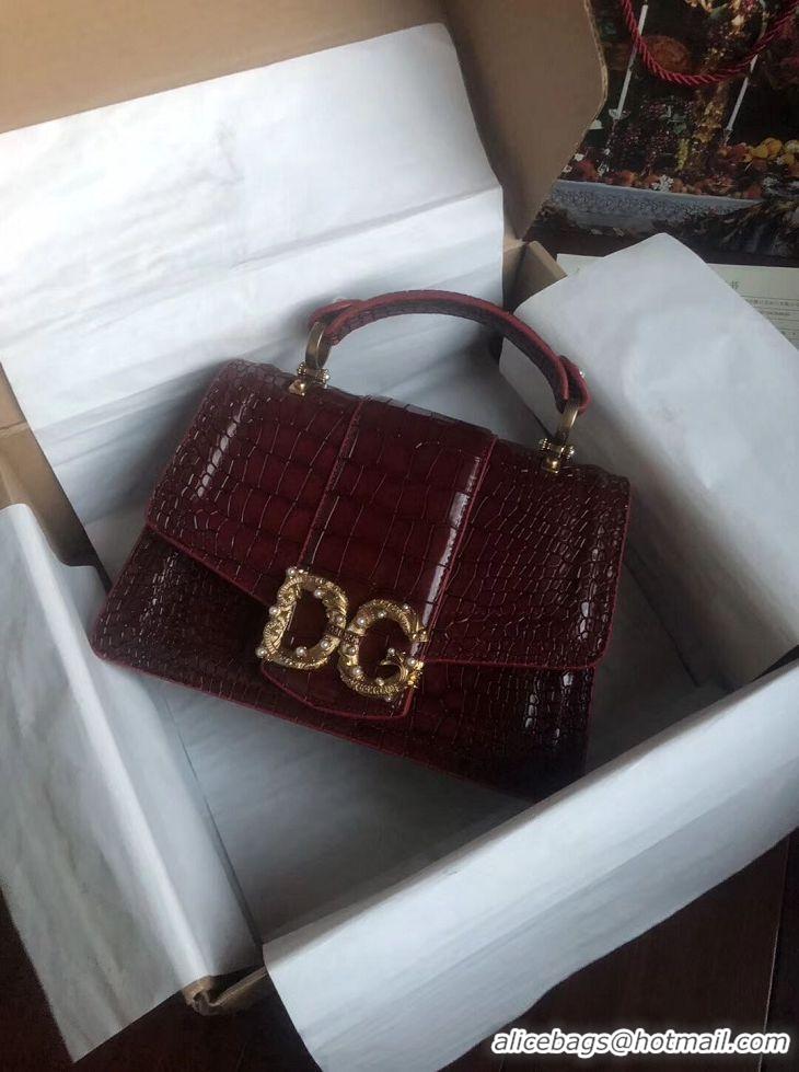 Discount Dolce & Gabbana Origianl Crocodile Leather Bag 4916E Burgundy