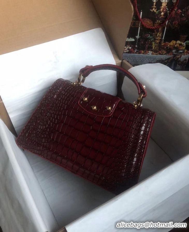 Discount Dolce & Gabbana Origianl Crocodile Leather Bag 4916E Burgundy