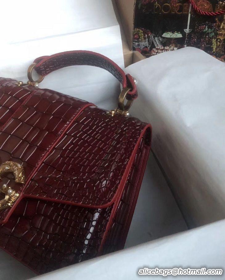 Discount Dolce & Gabbana Origianl Crocodile Leather Bag 4916E Burgundy