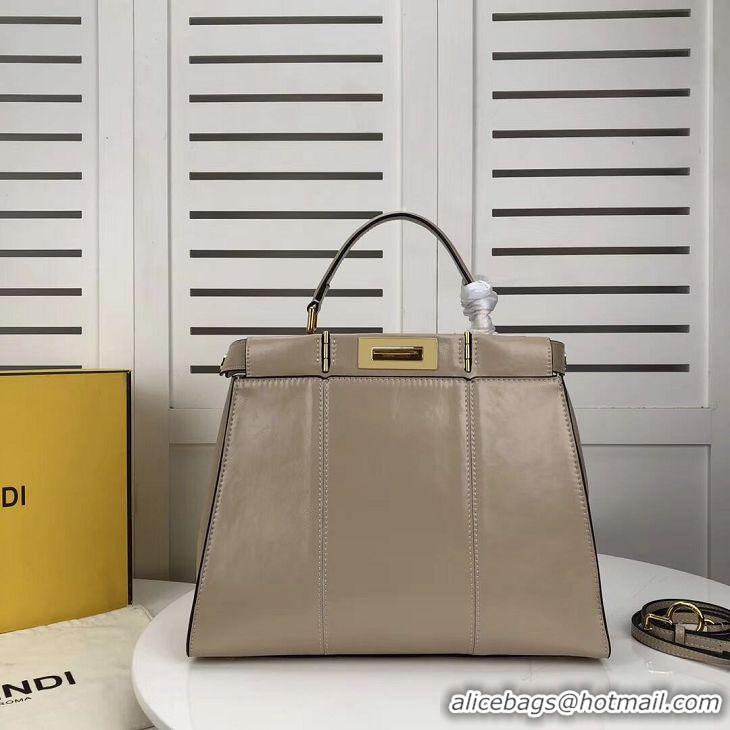 Spot Imitation FENDI PEEKABOO ICONIC cream leather bag F0837