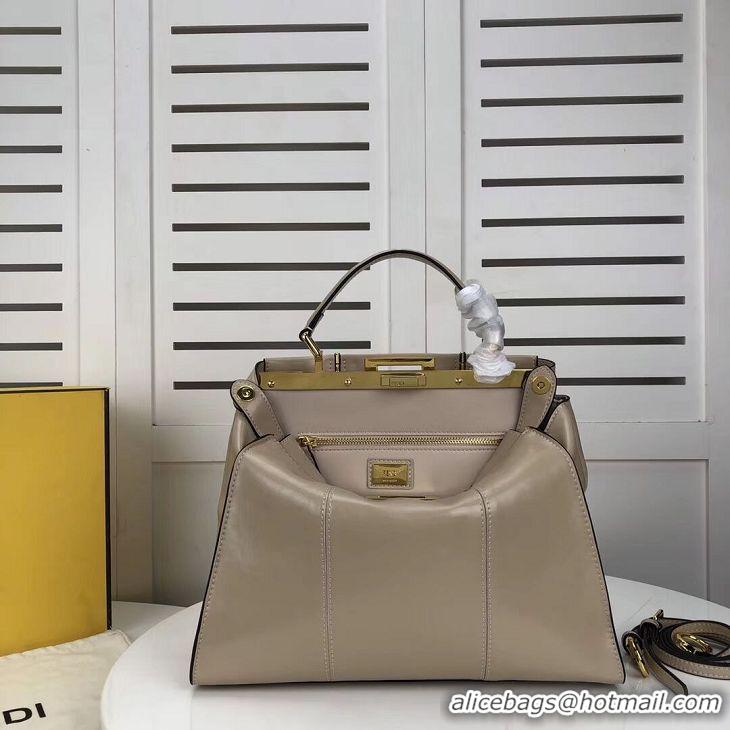 Spot Imitation FENDI PEEKABOO ICONIC cream leather bag F0837