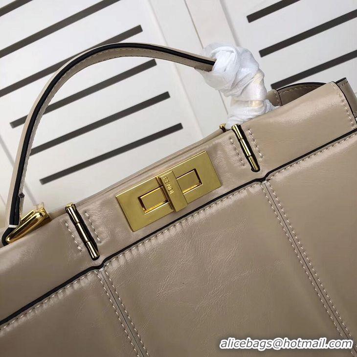 Spot Imitation FENDI PEEKABOO ICONIC cream leather bag F0837