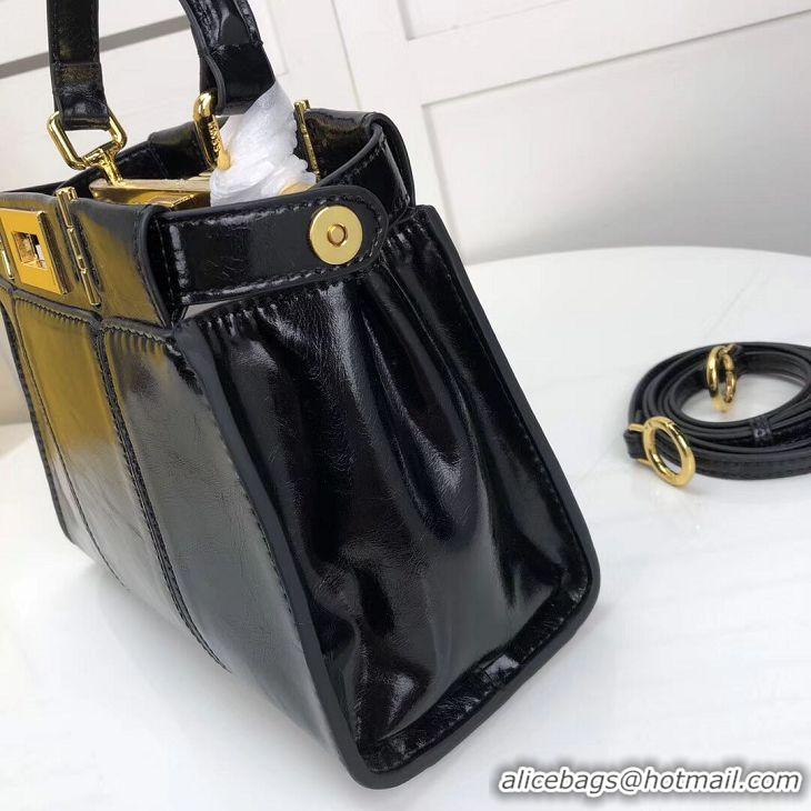 New Product FENDI PEEKABOO ICONIC MINI Black leather bag 8BN244