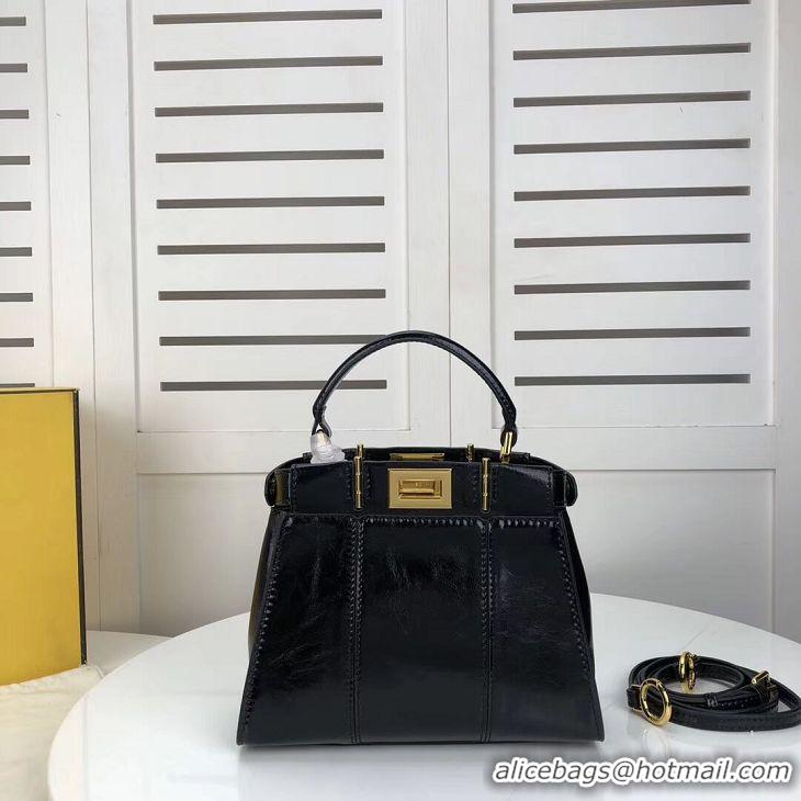 New Product FENDI PEEKABOO ICONIC MINI Black leather bag 8BN244