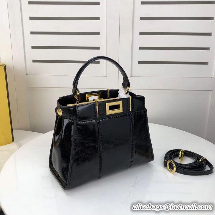 New Product FENDI PEEKABOO ICONIC MINI Black leather bag 8BN244