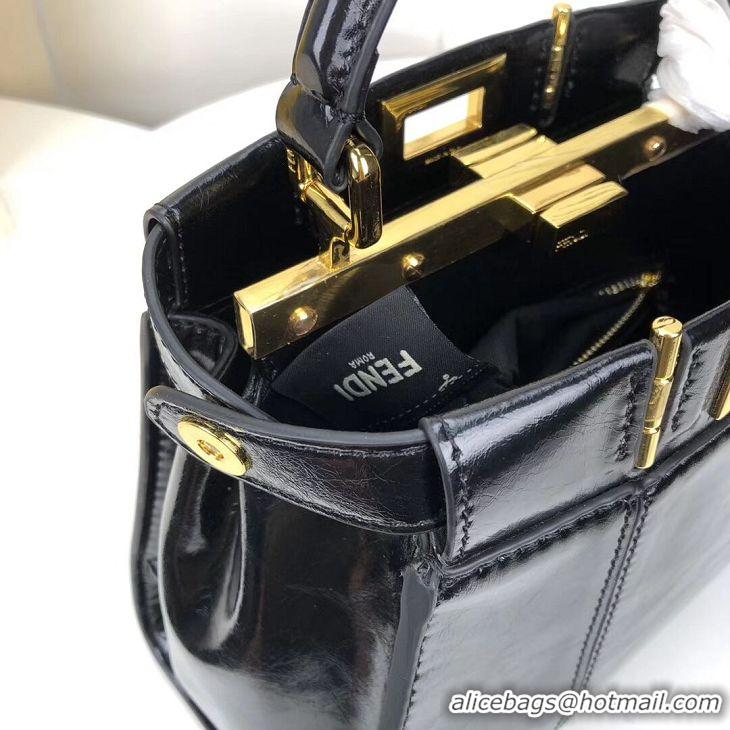 New Product FENDI PEEKABOO ICONIC MINI Black leather bag 8BN244