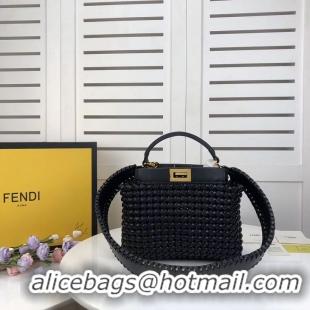 Ladies Imitation FENDI PEEKABOO ICONIC MINI leather bag 8BN244 black