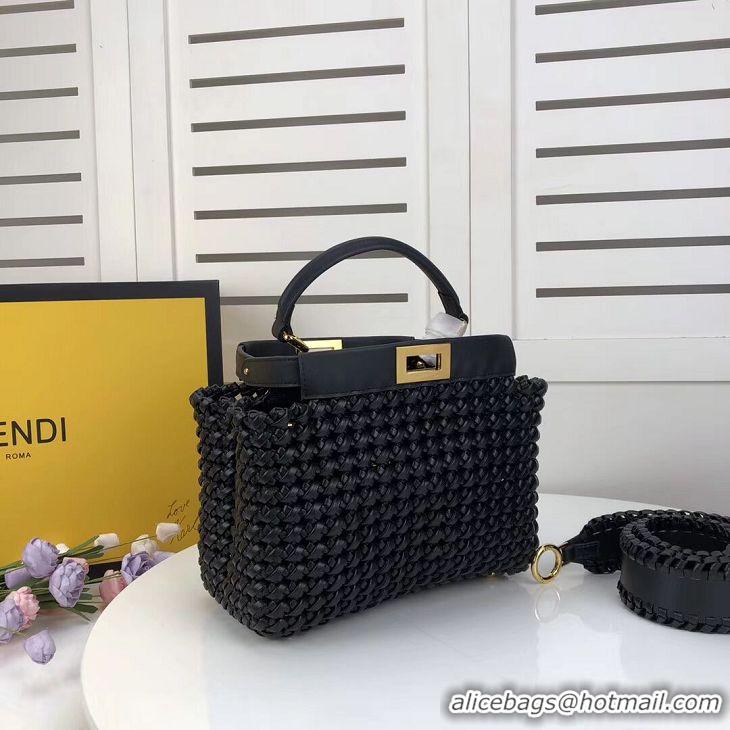 Ladies Imitation FENDI PEEKABOO ICONIC MINI leather bag 8BN244 black