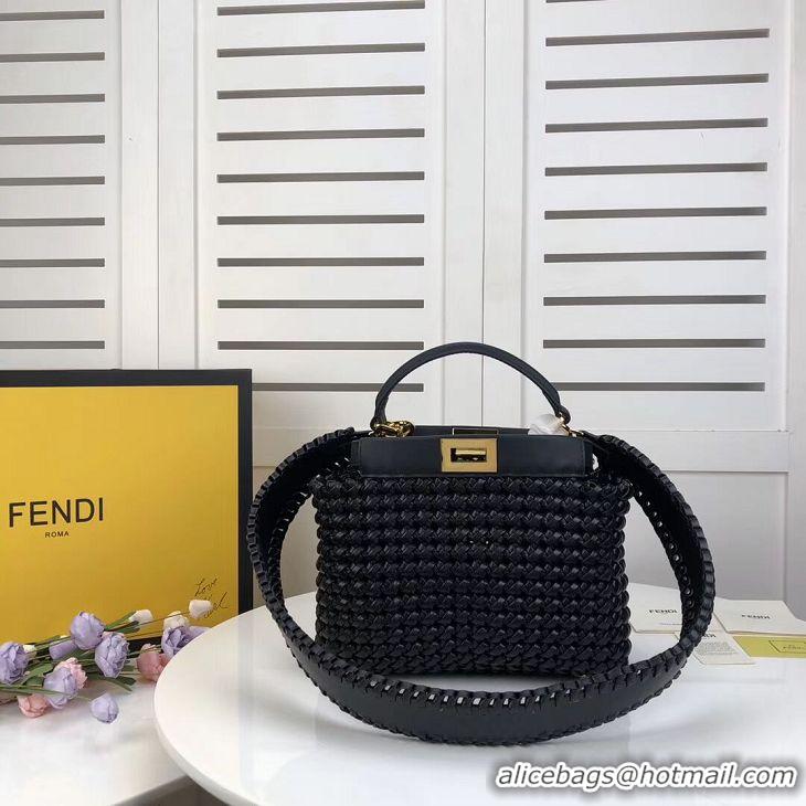 Ladies Imitation FENDI PEEKABOO ICONIC MINI leather bag 8BN244 black