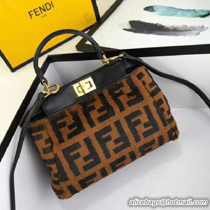 Bulk Inexpensive Fendi PEEKABOO REGULAR Horse hair F3302 Black