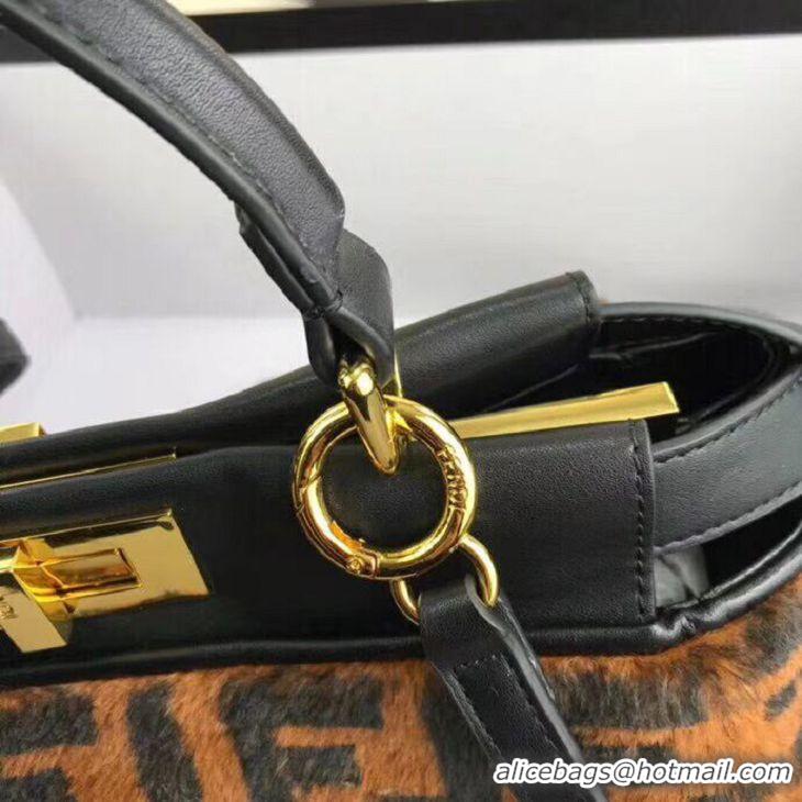 Inexpensive Fendi PEEKABOO REGULAR Horse hair F3303 Black