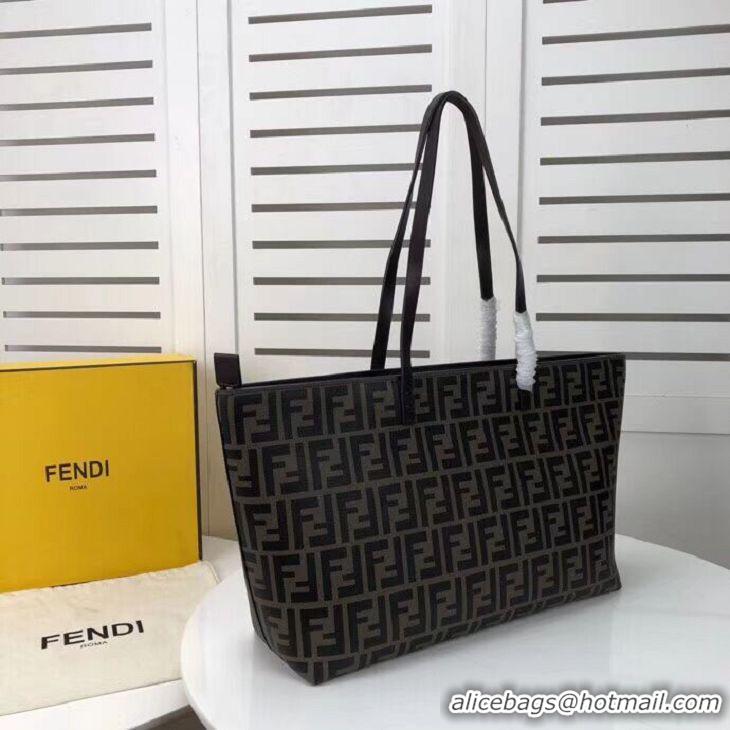 Top Quality Discount FENDI Shopper canvas bag F8008 brown