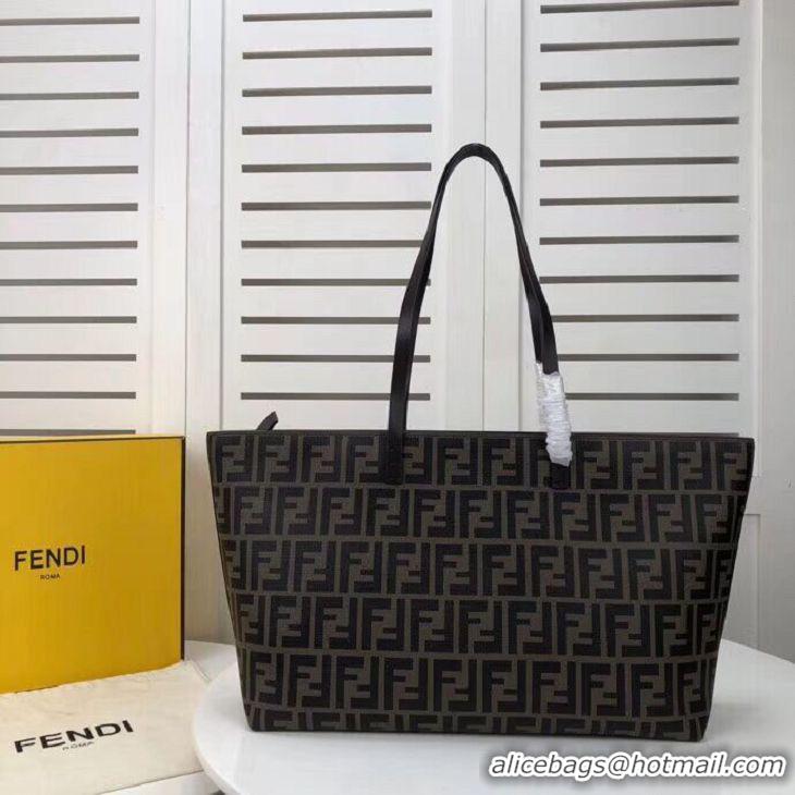 Top Quality Discount FENDI Shopper canvas bag F8008 brown