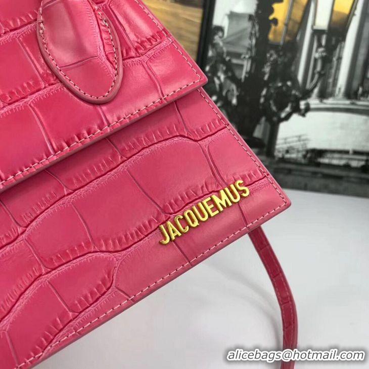 Fashion Show Collection Jacquemus Original Leather Mini Top Handle Bag J8088 Rose