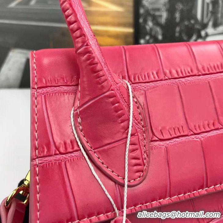 Fashion Show Collection Jacquemus Original Leather Mini Top Handle Bag J8088 Rose