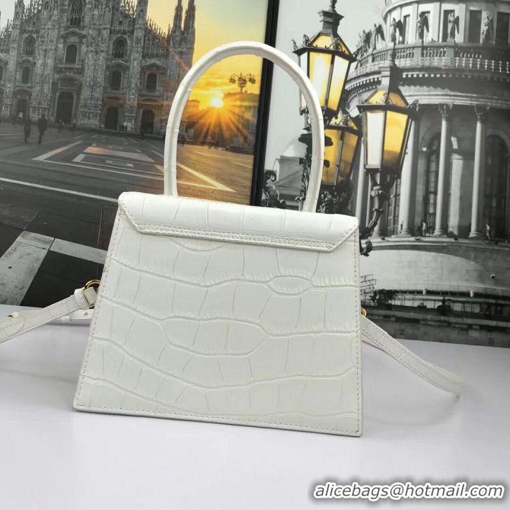 Top Grade Jacquemus Original Leather Mini Top Handle Bag J8088 White