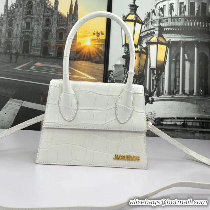 Top Grade Jacquemus Original Leather Mini Top Handle Bag J8088 White