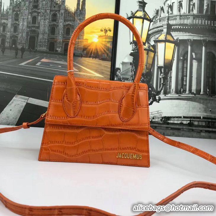 Traditional Specials Jacquemus Original Leather Mini Top Handle Bag J8088 Orange