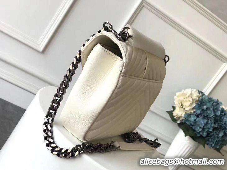 Cheapest Saint Laurent Small Classic Monogramme Leather Flap Bag Ancient Silver Hardware Y2802 White