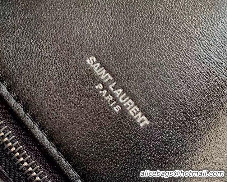 Grade Quality SAINT LAURENT Original Leather Shoulder Bag 577475 Black&Silver-toned hardware